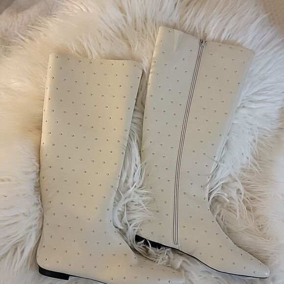 🆕️👢Katy Perry Confidant Stud Knee High Boots, Sz 8.5 - Chalk - Picture 3 of 3